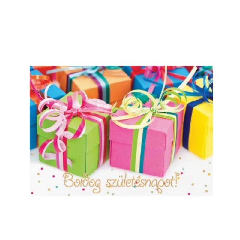 Születésnapi képeslap ajándékcsomagba